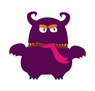 Beyaz arkaplanda Canavar karakterinin vektör görüntüsü