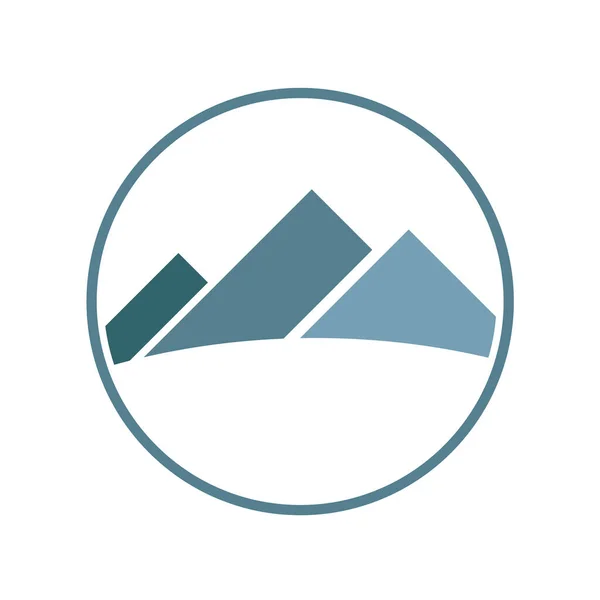 Mountain Lake Vector Icon Isolated White Background Stylized Image — Stock Photo, Image