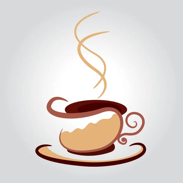 Kaffe Kopp Brun Vit Bakgrund Illustration — Stockfoto