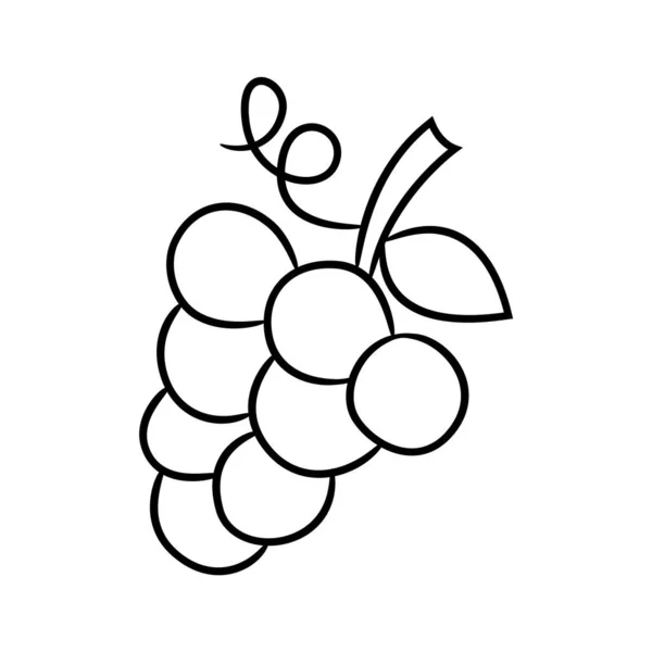 Icono Dibujo Uvas Uvas Vector Aislado Sobre Fondo Blanco Ilustración — Foto de Stock