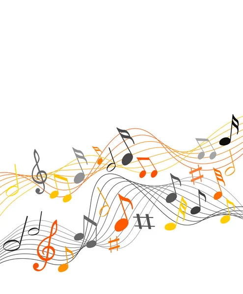 Color Music Notes Solide White Background — Stock Photo, Image