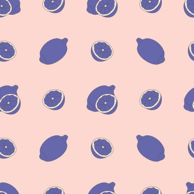 Peri renginde limon desenleri açık pembe arkaplanda karalama tarzıyla çizilir.