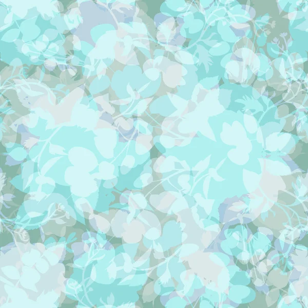 청록색 과 파란색 색조의 세련 된 추상적 인 꽃무늬 — 스톡 사진