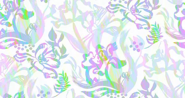 織物のための抽象的なチューリップの花とシームレスなテクスチャ — ストック写真