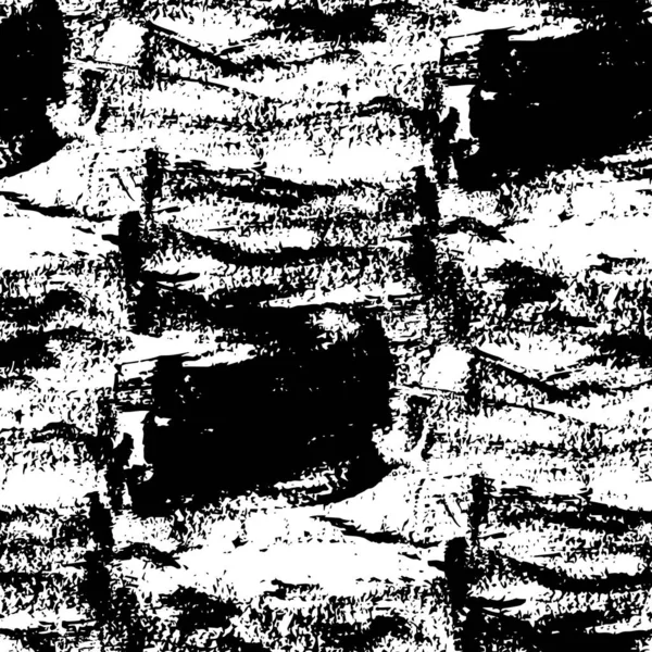 Чорно-білий безшовний візерунок з неправильною текстурою, намальованою пензлем — стоковий вектор