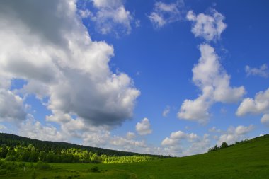 Clouds and meadows clipart