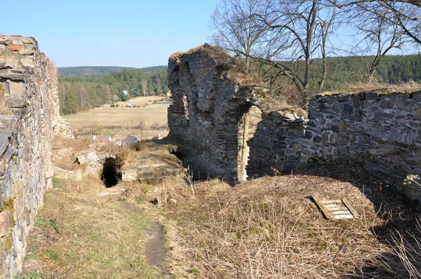 Vecchia rovina in tne Boemia meridionale . — Foto Stock