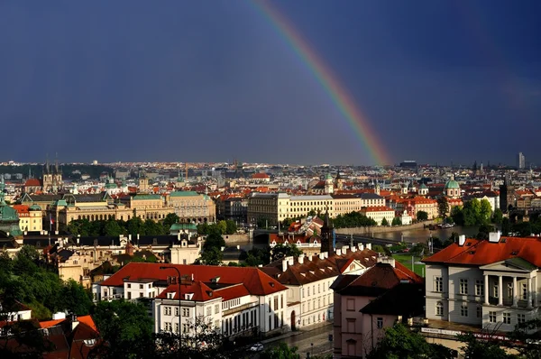 Praha a rainbow — Stock fotografie