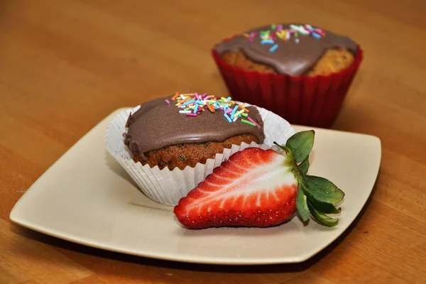 Muffins de chocolate — Fotografia de Stock