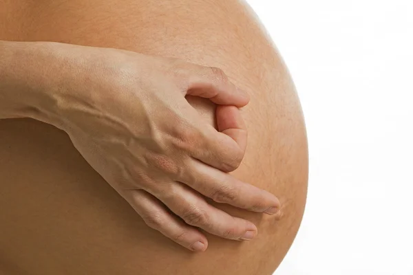Μια έγκυος κοιλιά με εντάξει σήμα — Φωτογραφία Αρχείου
