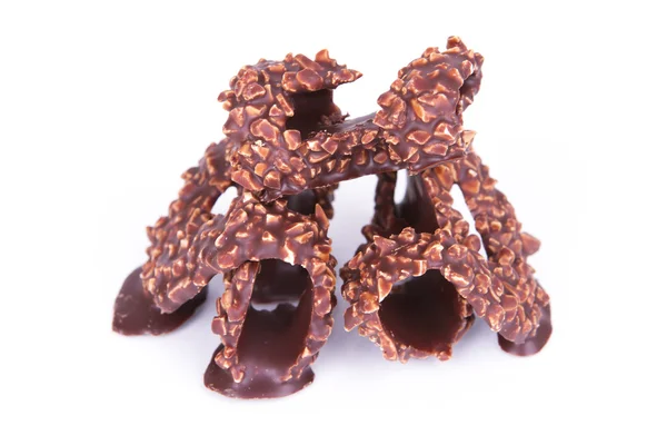 Dark chocolate with almond — Stock Photo, Image