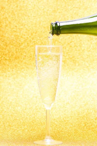 Champagne Flute and bottle — Stock Photo, Image