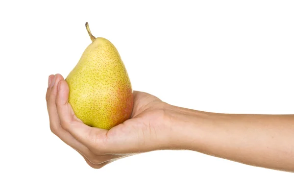 Hand with a pear — Stock Photo, Image