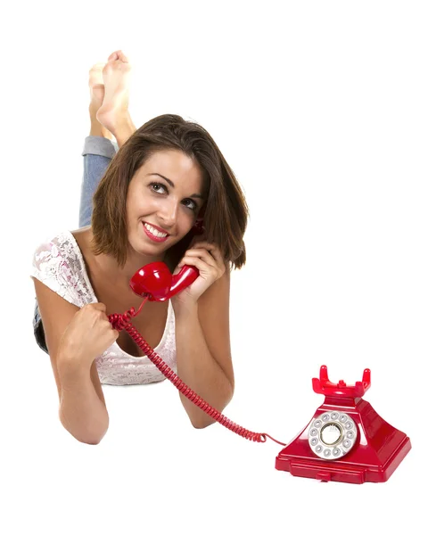 Mulher no telefone — Fotografia de Stock