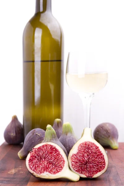 Figi i białego wina — Zdjęcie stockowe