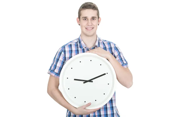 Man with a clock — Stock Photo, Image