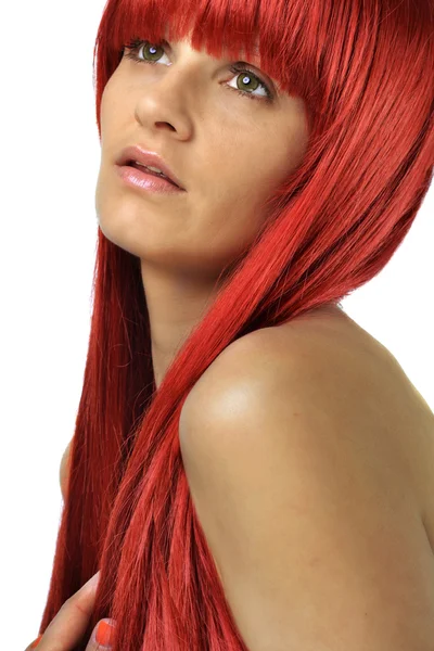 Young beautiful woman with red hair — Stock Photo, Image