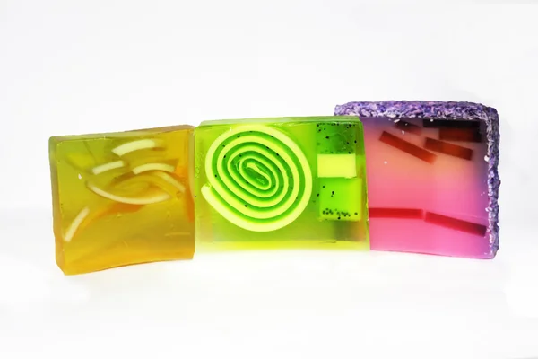 Some colored bars of soaps stacked — Stock Photo, Image