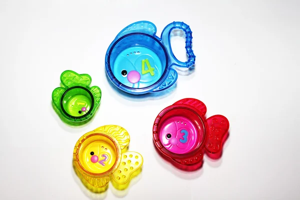 Plastikowe ryby kolorowe zabawy dla dzieci — Zdjęcie stockowe
