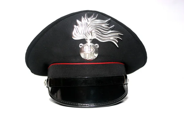 Close up van carabiniere hoed. Italiaanse militaire en politiemacht Stockfoto