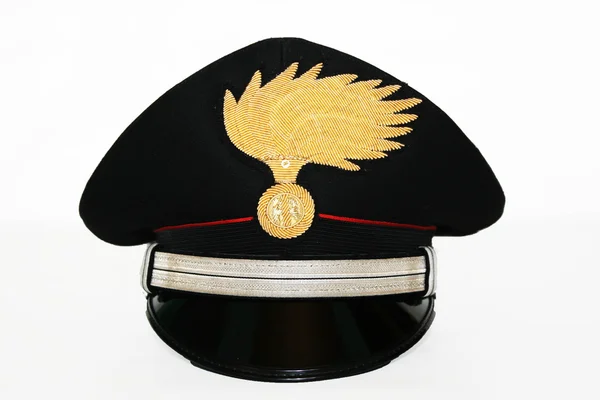 Närbild av carabinieri marskalk hatt Royaltyfria Stockbilder