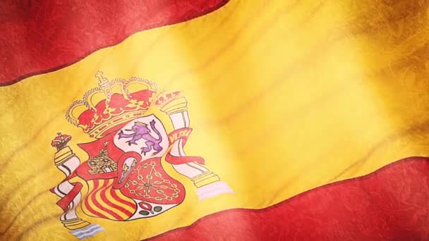 Spanish flag sways in the wind — Stock Video