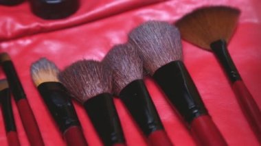 kız makyaj fırça alır