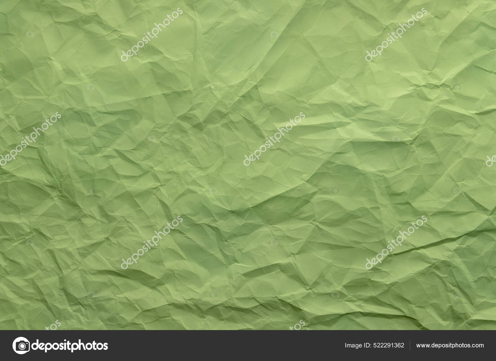Crumpled Green Paper Background Stock Photo, Picture and Royalty