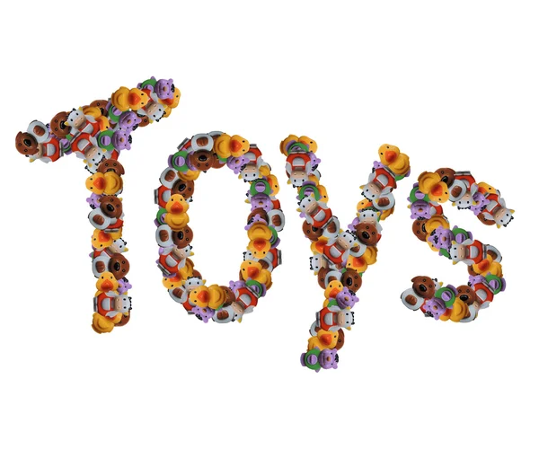 Os brinquedos de inscrição — Fotografia de Stock