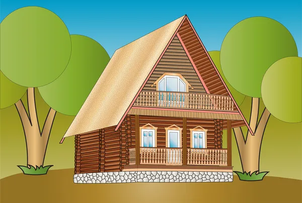 木制房屋 — 图库矢量图片