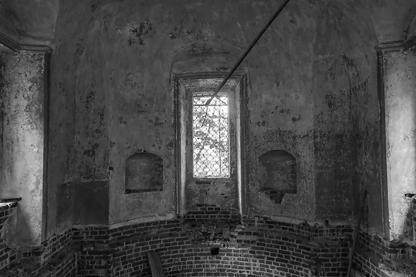 Intérieur Une Église Orthodoxe Abandonnée Gorinskoe Tract Province Kostroma Russie — Photo