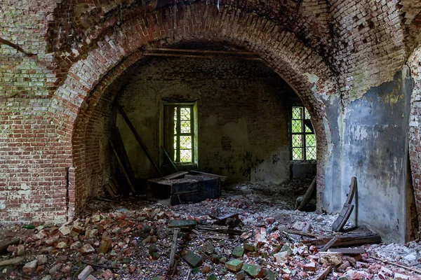 Rovine All Interno Antica Chiesa Ortodossa Chiesa Del Villaggio Nikola — Foto Stock