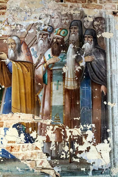 Malba Zdí Opuštěného Pravoslavného Kostela Kostela Vesnice Nikolo Torzhok Provincie — Stock fotografie