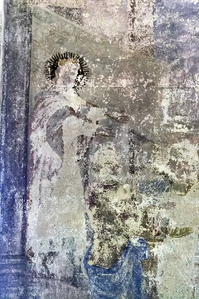 Pittura Murale All Interno Una Chiesa Ortodossa Abbandonata Chiesa Del — Foto Stock