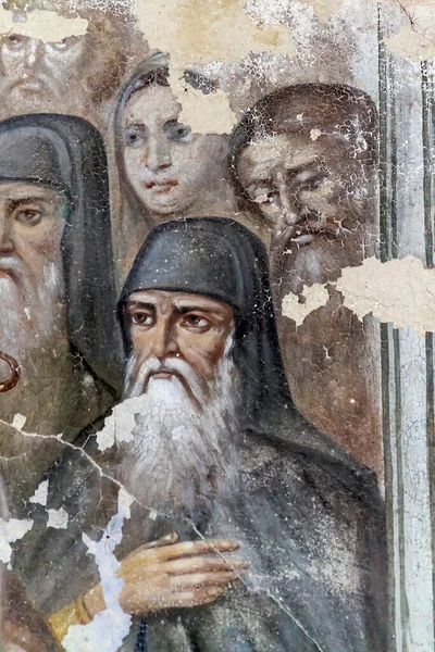 Peinture Des Murs Une Église Orthodoxe Abandonnée Église Village Nikolo — Photo