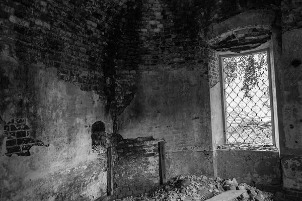 Ruines Intérieur Une Ancienne Église Orthodoxe Église Village Nikola Torzhok — Photo