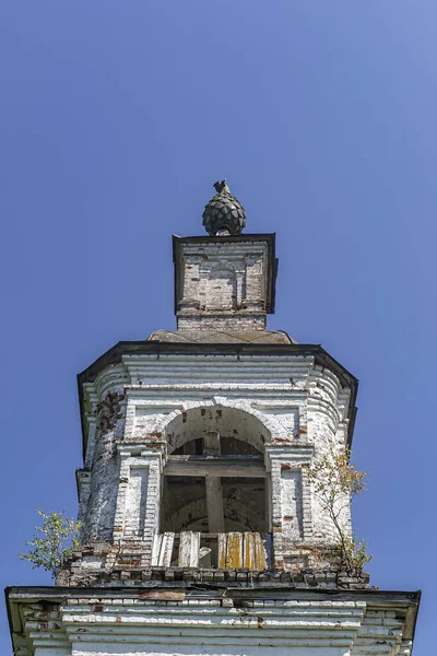 Antiguo Campanario Ortodoxo Iglesia Del Pueblo Sobolevo Provincia Kostroma Rusia —  Fotos de Stock