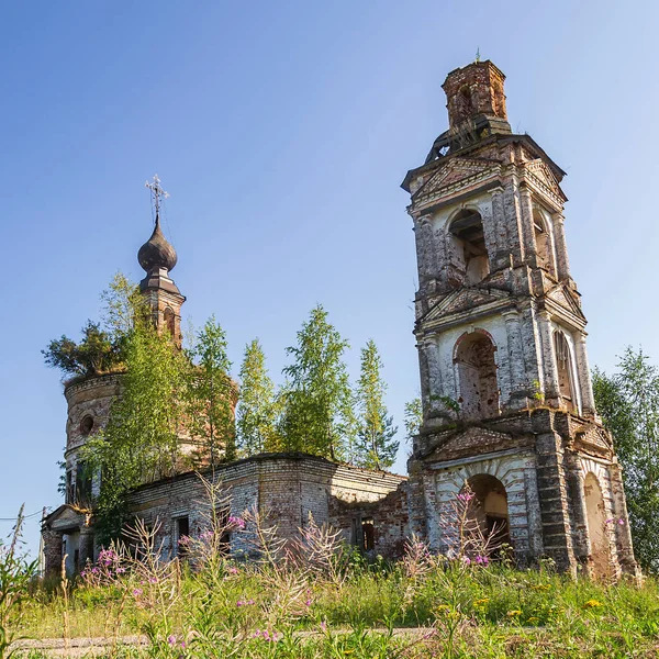 Une Église Orthodoxe Abandonnée Temple Village Loujki Province Kostroma Russie — Photo