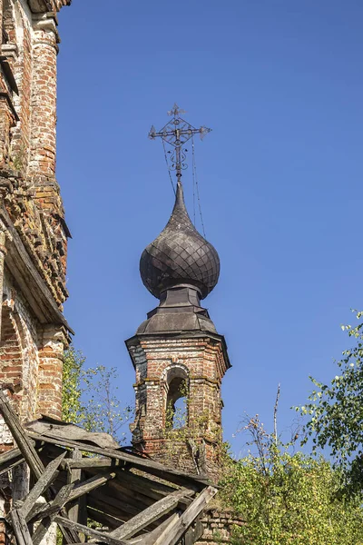 Dôme Église Orthodoxe Temple Village Loujki Province Kostroma Russie Année — Photo