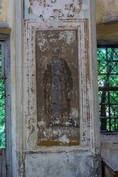 Pittura Delle Pareti Una Chiesa Ortodossa Abbandonata Chiesa Del Villaggio — Foto Stock