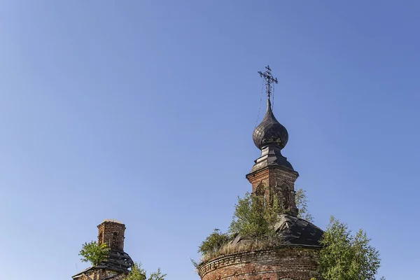 Купол Православної Церкви Храм Села Лужі Костромська Губернія Росія Рік — стокове фото