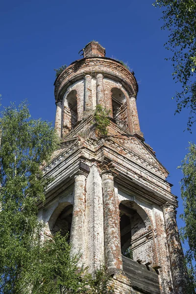 Igreja Ortodoxa Destruída Igreja Aldeia Pavlovskoye Província Kostroma Rússia Ano — Fotografia de Stock