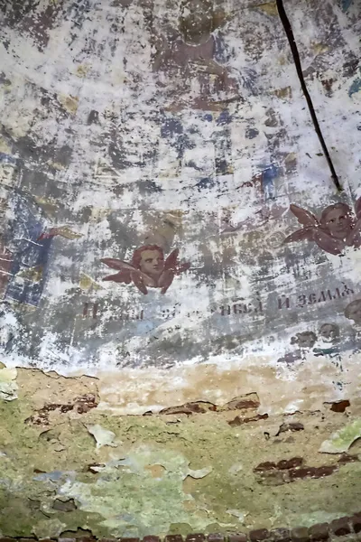 Ζωγραφική Των Τοίχων Μιας Εγκαταλελειμμένης Ορθόδοξης Εκκλησίας Της Εκκλησίας Του — Φωτογραφία Αρχείου