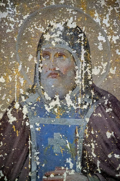 Pintura Las Paredes Una Iglesia Ortodoxa Abandonada Iglesia Del Pueblo —  Fotos de Stock
