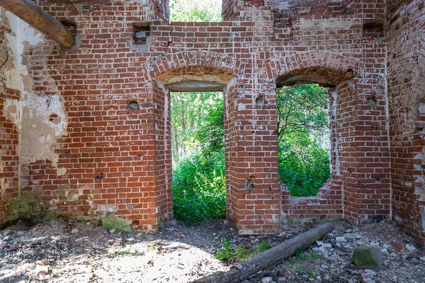 Interior Abandoned Orthodox Church Temple Village Borodatov Kostroma Province Russia — Stock Photo, Image