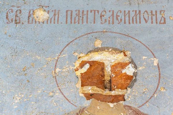 Obraz Murów Opuszczonej Świątyni Świątyni Wsi Zaluzhye Prowincja Kostroma Rosja — Zdjęcie stockowe