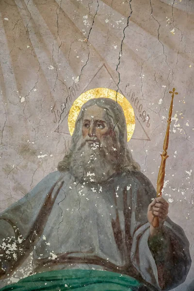 Freski Murach Opuszczonego Kościoła Kościół Pokrovskaya Nad Rzeką Letter Prowincja — Zdjęcie stockowe