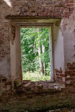 Rusya 'nın Kostroma eyaletindeki Letter River' daki Pokrovskaya Kilisesi 'nde terk edilmiş bir Ortodoks kilisesinin içinde. İnşaat yılı 1792. Şu anda tapınak terk edilmiş durumda..