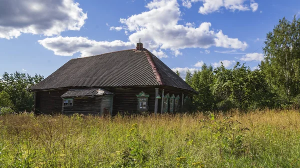 Oude Verlaten Huizen Het Russische Platteland — Stockfoto