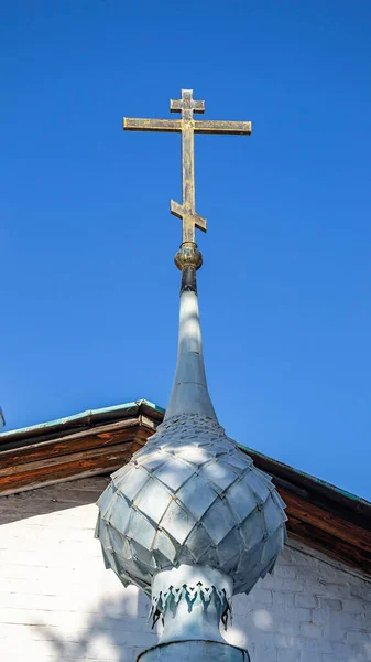 Domes Trinity Church Crosses Town Ples Volga River Oroszország Ivanovo — Stock Fotó